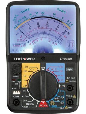 Analog Multimeter with Backlight, Transistor Testing, and Easy Read Display